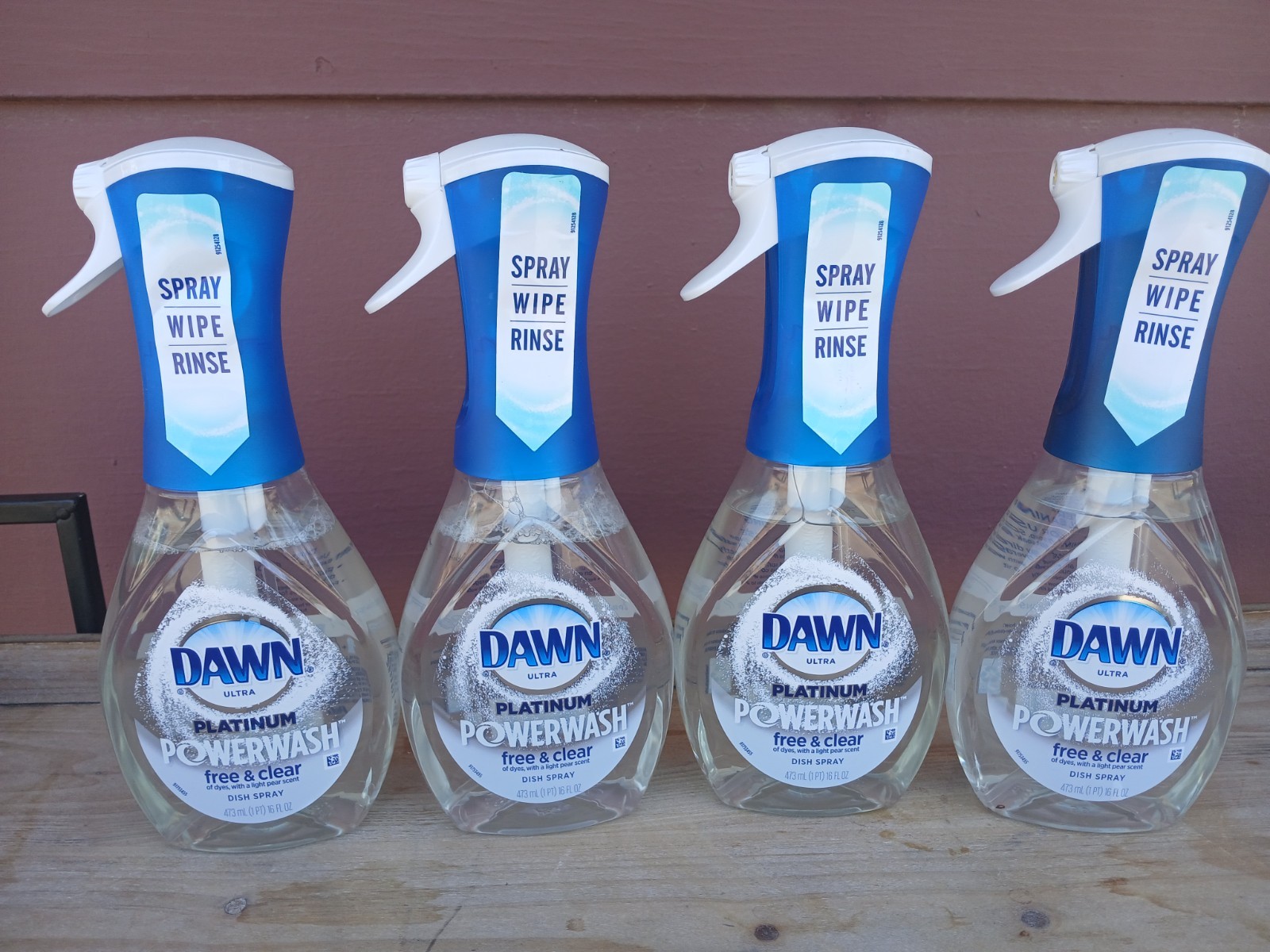 Platinum Powerwash Dish Spray, Dish Soap, Free&clear Bundle(4pack)16oz.