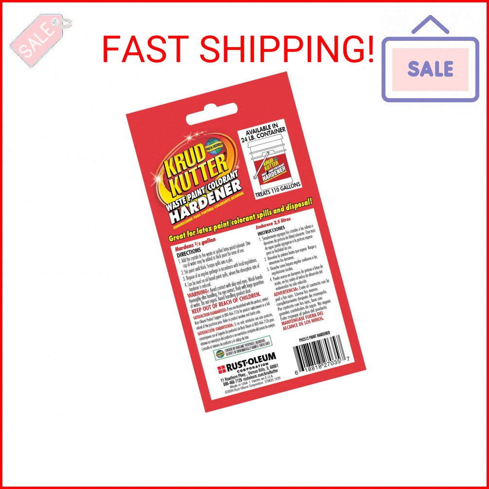 Krud Kutter Waste Paint Hardener, 3.5 oz, Odorless Paint and Colorant Solidifier