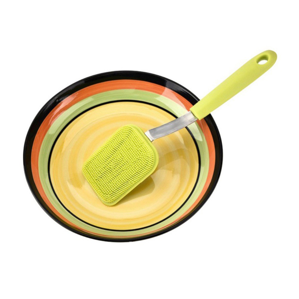 Silicone Brush for Cleaning Dish Scrubber with Handle Dishwashing