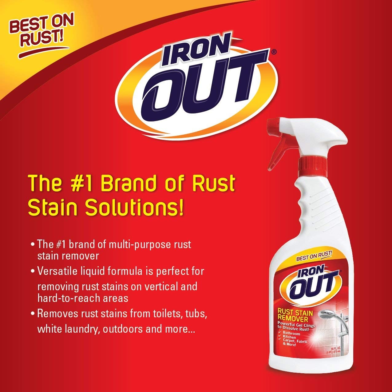 Iron Rust Stain Remover Spray Gel, 16 Fl. Oz. Bottle 2 Pack, n/a