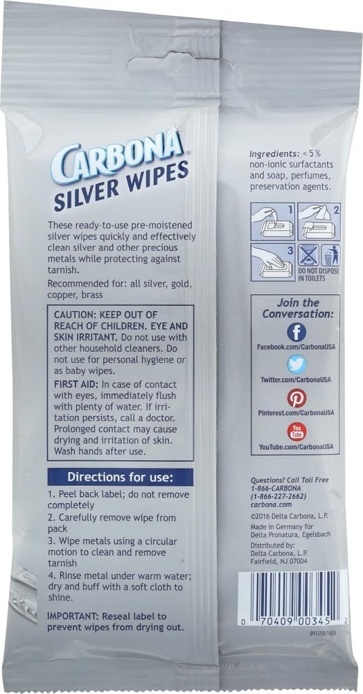 Non-Toxic Metal Care Wipes – 12 Ready-to-Use Silver, Gold, and Brass Wipes
