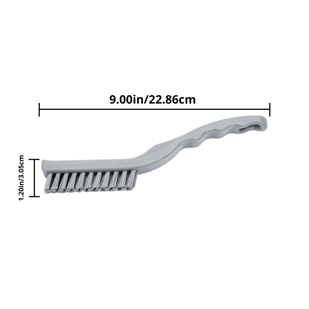 Detail Brush Set Grout Crevice Brushes Hanging Hole Plastic 9 Inch Orange