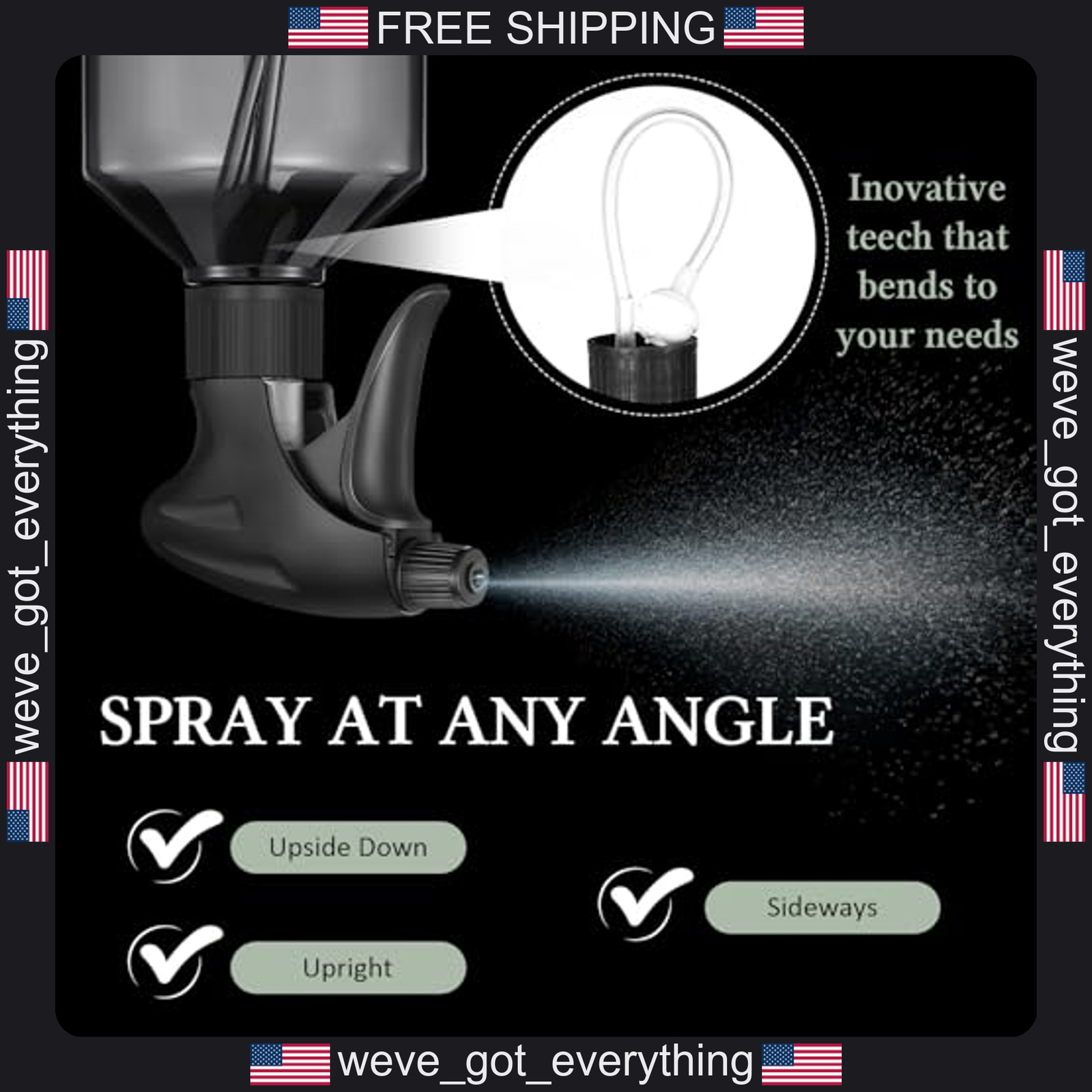 2 Pack 16 oz Plastic Spray Bottles for Cleaning and Gardening