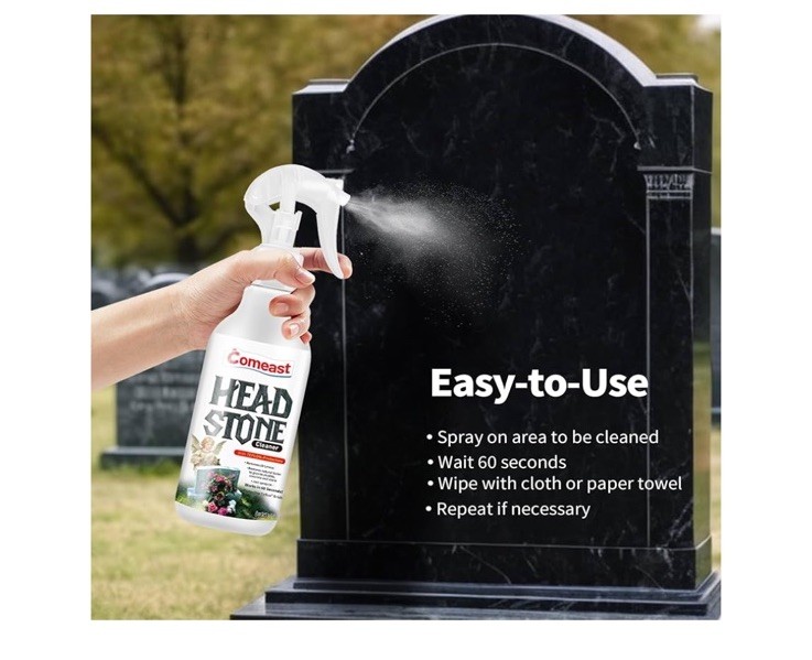 Comeast Head Stone Cleaner w/ Teflon Protection – 8.46oz Spray Bottle – Ex: 5/27