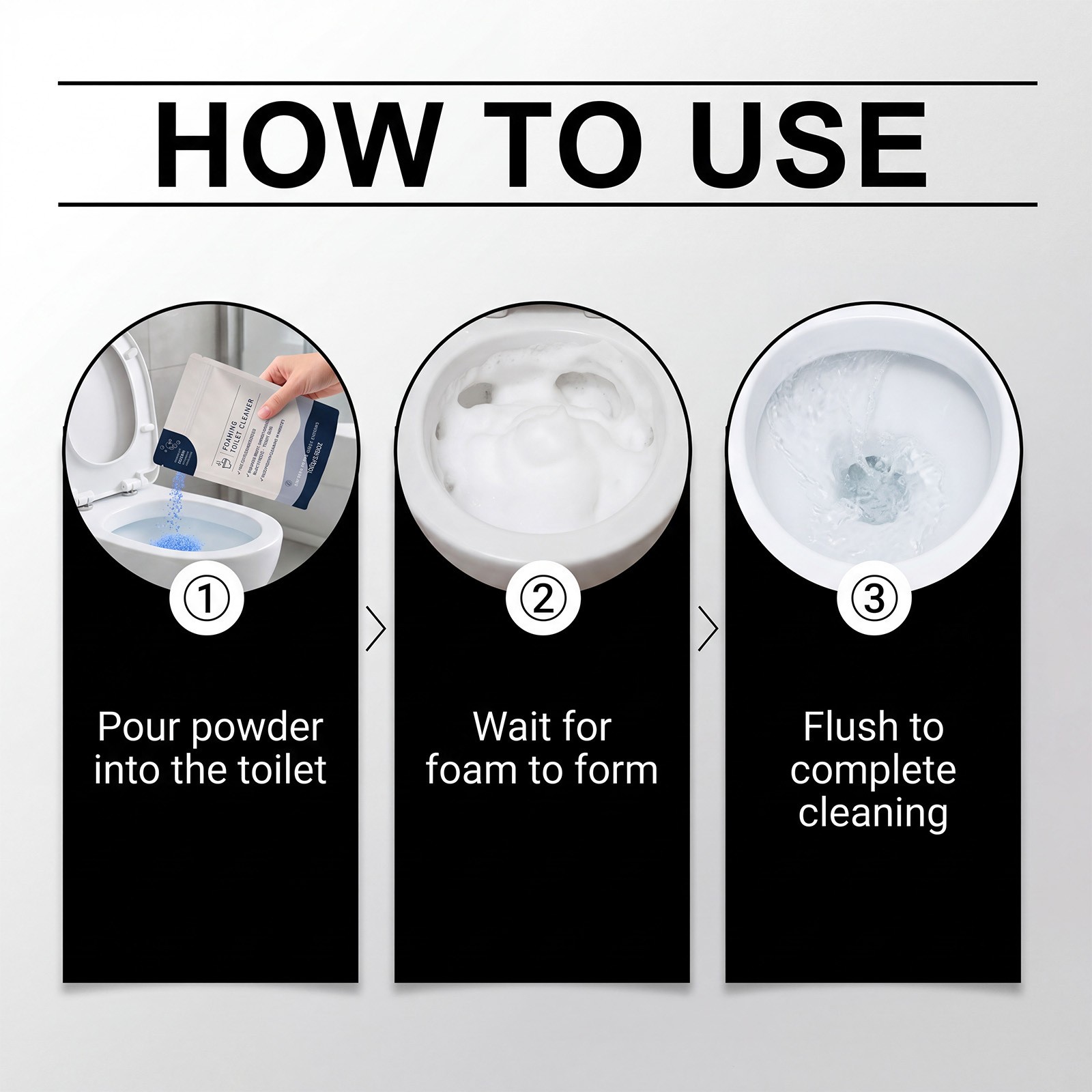 Foaming Toilet Bowl Cleaner – Oxygen Foam Formula for Cleaning Stain Removal