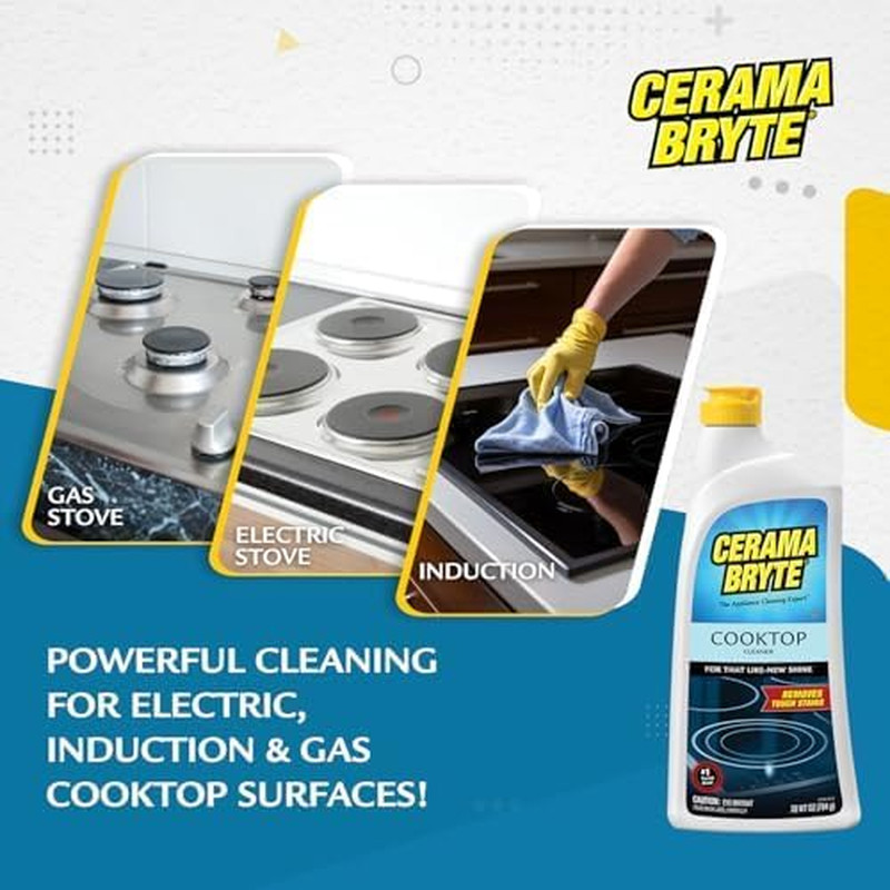 Glass Cooktop and Stove Top Cleaner Combo Kit – Includes Cleaning Tool, Razor, S
