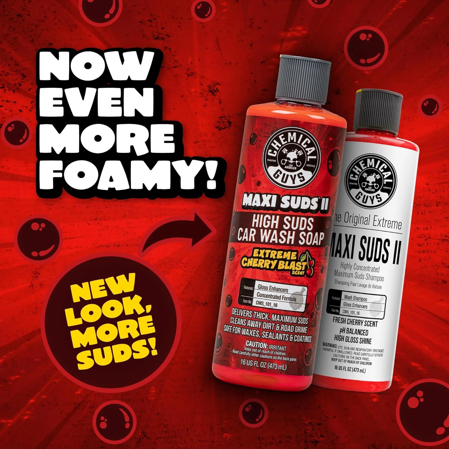 Chemical Guys Maxi Suds II Foaming Car Wash Soap – High Foam Car Wash Soap, Cher