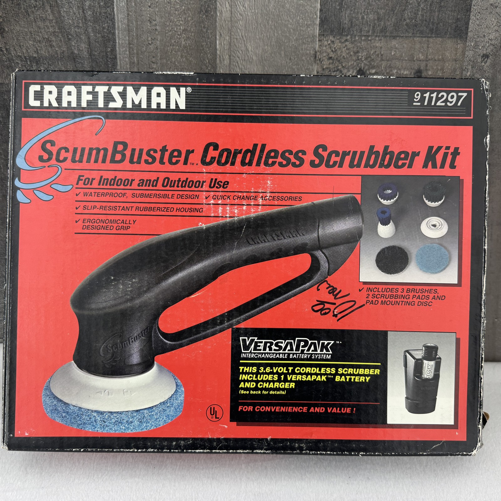Craftsman ScumBuster Cordless Scrubber Kit Waterproof Indoor Outdoor