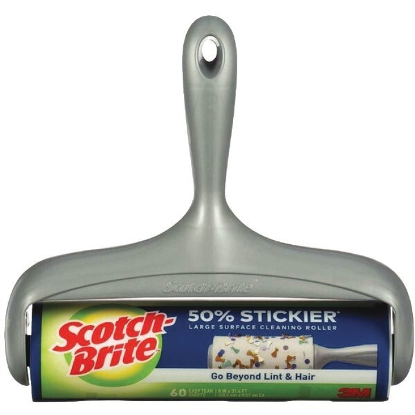 (4-60 sheet)-Scotch-Brite 50% Stickier Large Surface Lint Roller