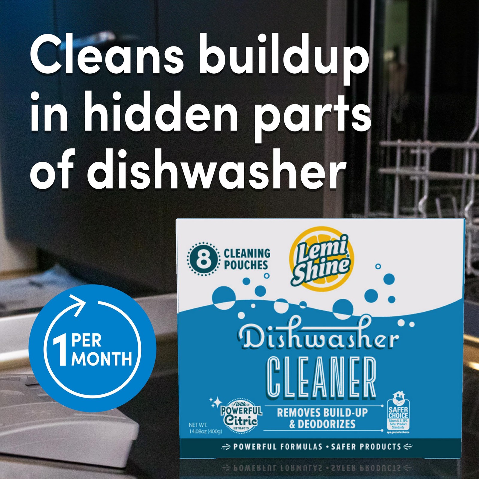 Natural Dishwasher Cleaner – Hard Water Citric Acid Cleaning Powder – Lemon S…