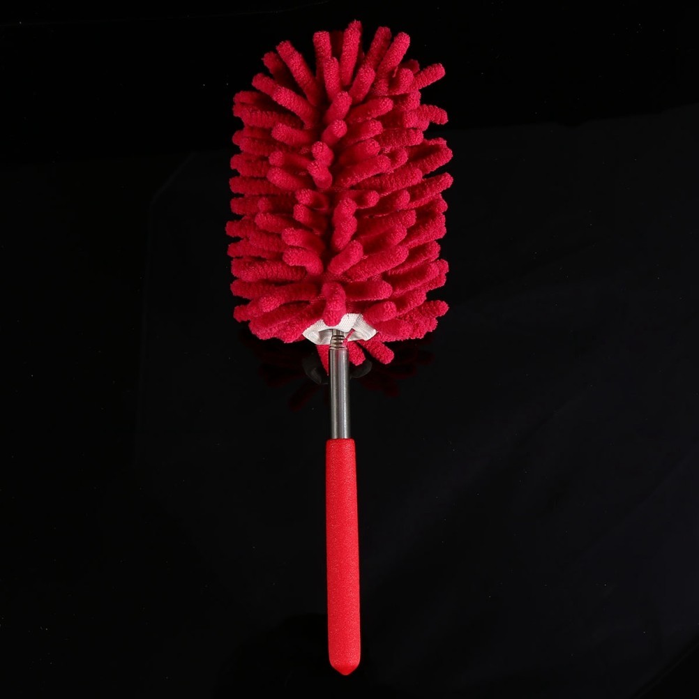 Durable Red Microfiber Car Duster with Expandable Handle Large Head for Cleaning