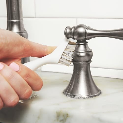 Detail Brush 2 in 1 Crevice Cleaning Grout Brush Stiff Bristle Bamboo Handle