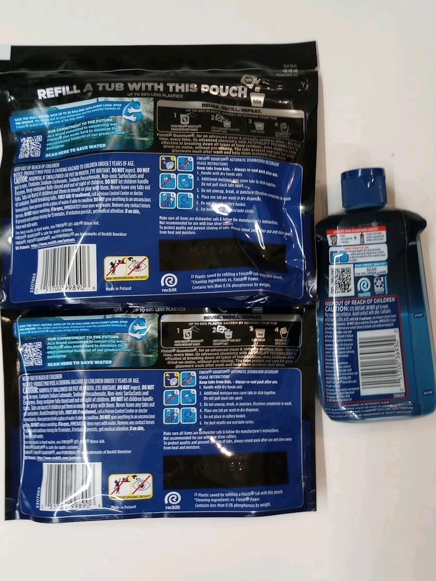 Finish Quantum Advanced Clean Dishwasher Pods, 2 x 14 Tabs + Rinse Aid 80 Washes