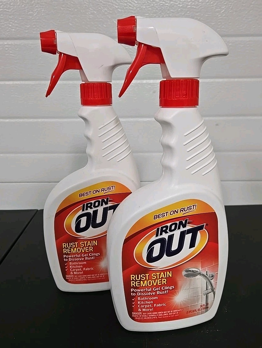 IRON OUT Rust Stain Remover Spray Gel – 24 oz (2-Pack) for Bathrooms & Kitchens