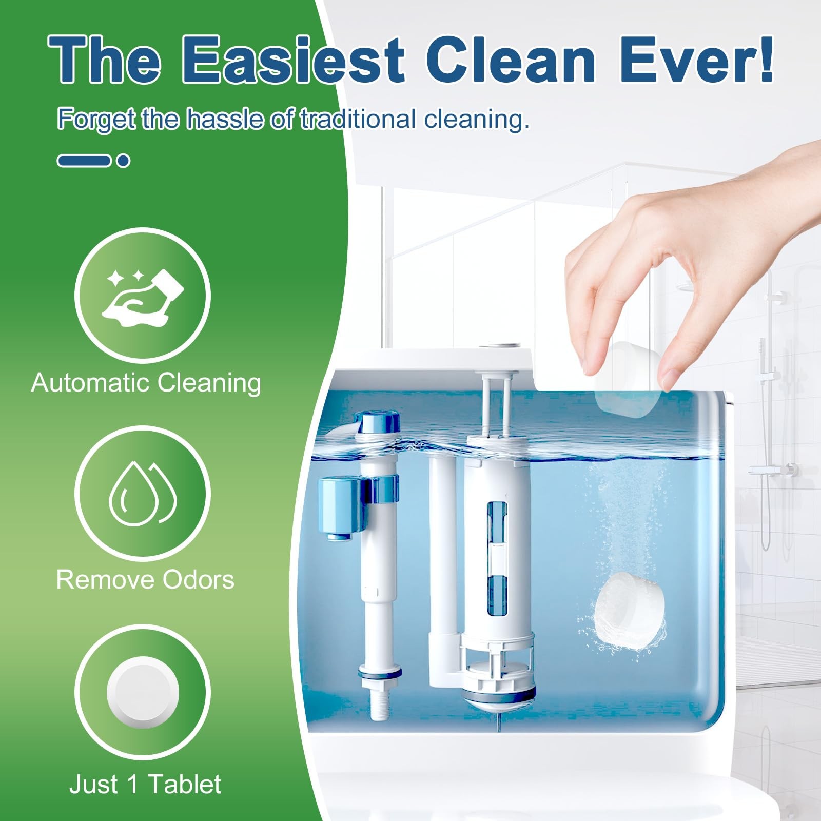 Bowl Cleaners Bleach 54 PACK, Automatic Tank Cleaner, Bathroom Cleaner Agains…