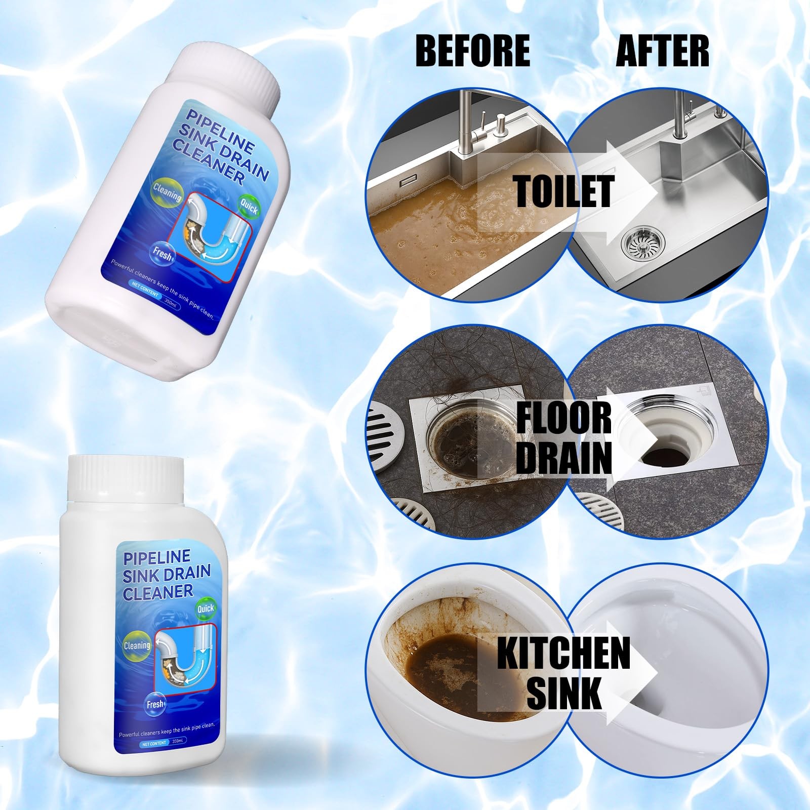 Pipeline Dredging Agent Sink Drain Cleaner 350ml – Powerful Quick Cleaning Dr…