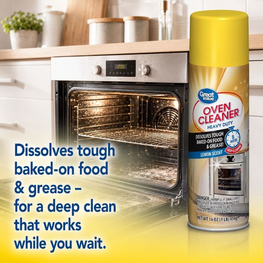 3 Pack Heavy Duty Oven Cleaner Spray 16 Ounce for Commercial Home Kitchen Deep