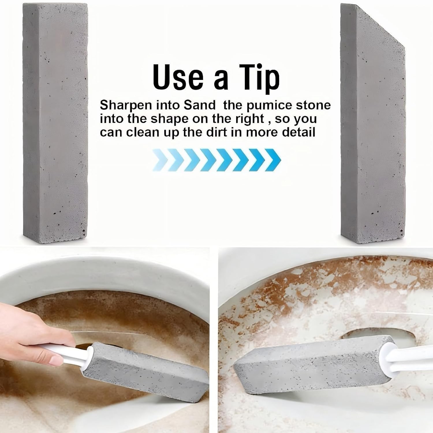 Heavy Duty Pumice Stone Cleaning Tool with Handle Scouring Stick 6 Pack