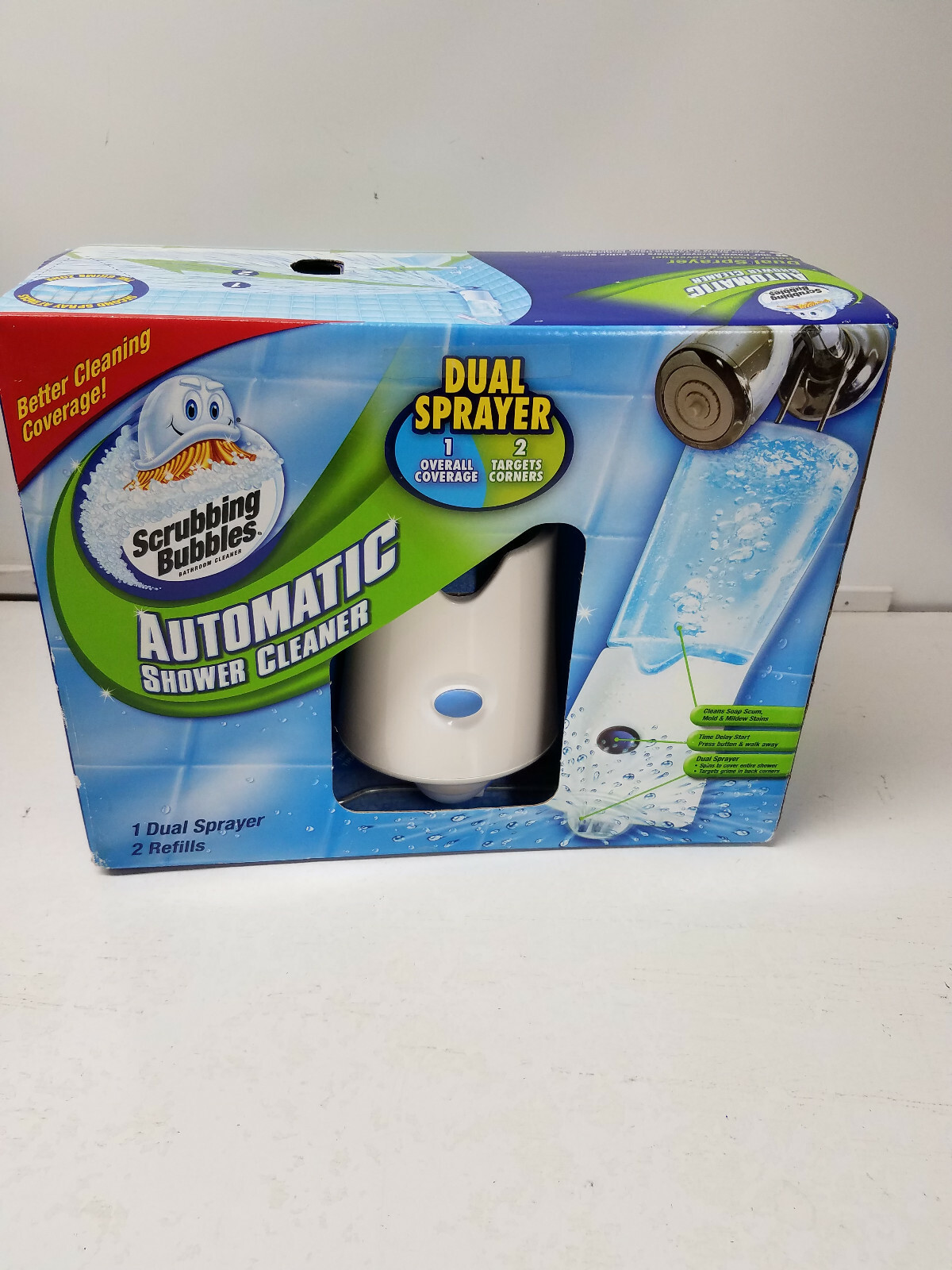 Scrubbing Bubbles Automatic Shower Cleaner Kit Sprayer w/2 Refills New