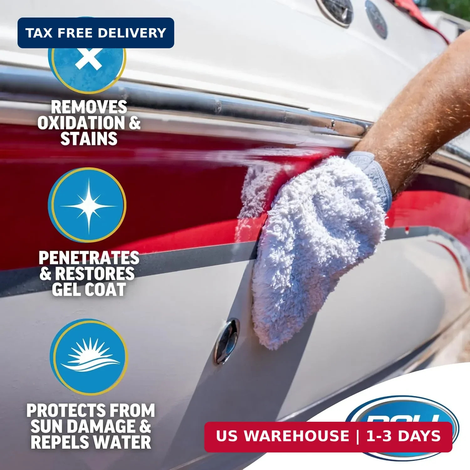Boat RV Restoration Kit Fiberglass Gelcoat Polish Oxidation Remover 6in1