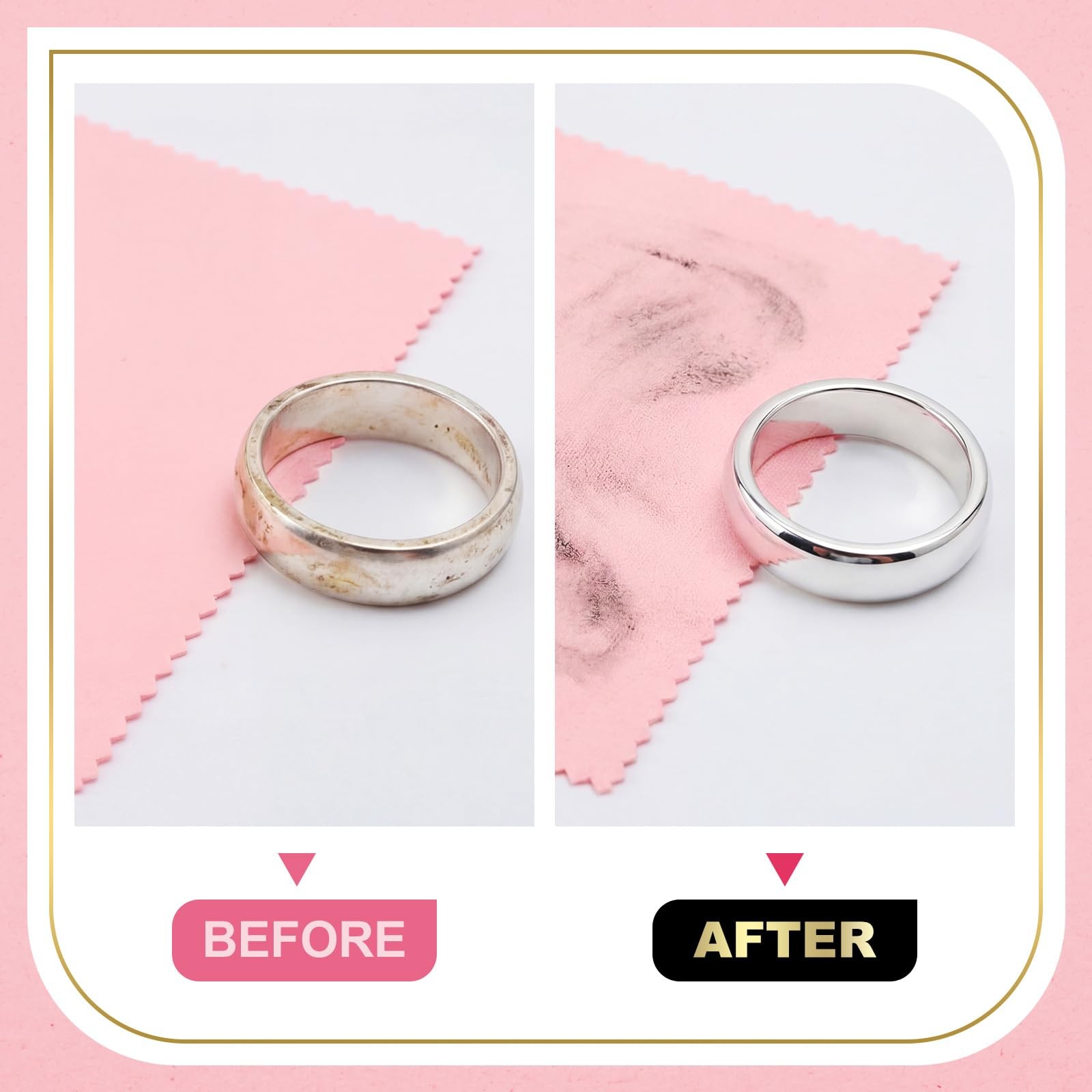 12 Pcs Jewelry Cleanning Cloth with Tube 7 x 6 Inch Silver Polishing Cloth Br…
