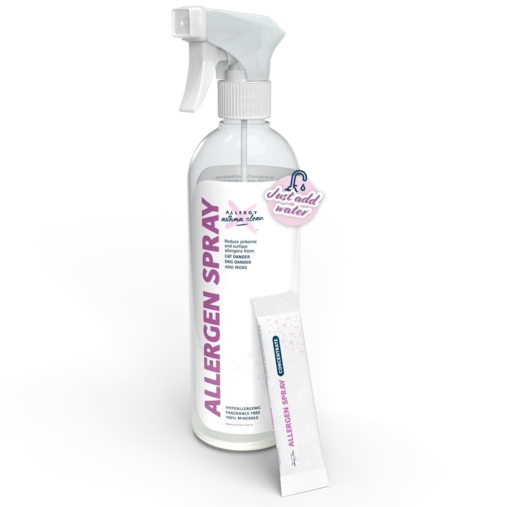 Allergen Spray, Air, Surface, Pets, Dust, Bottle, 1 Refill, Over 64oz Total