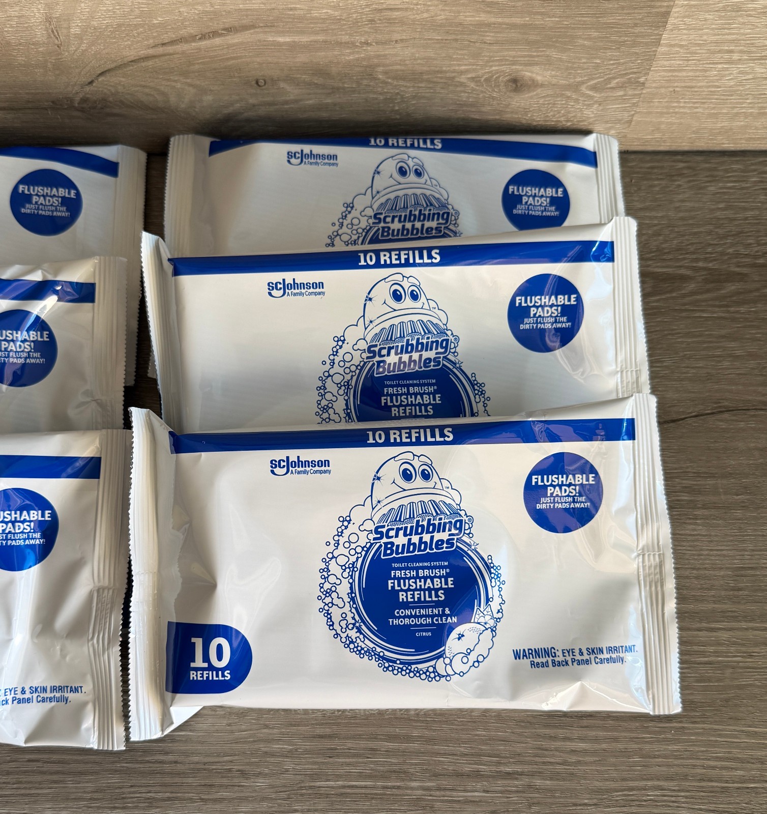 Scrubbing Bubbles Fresh Brush Flushable 10 Refills Pads Lot 6 Pkgs 60 Total Pads