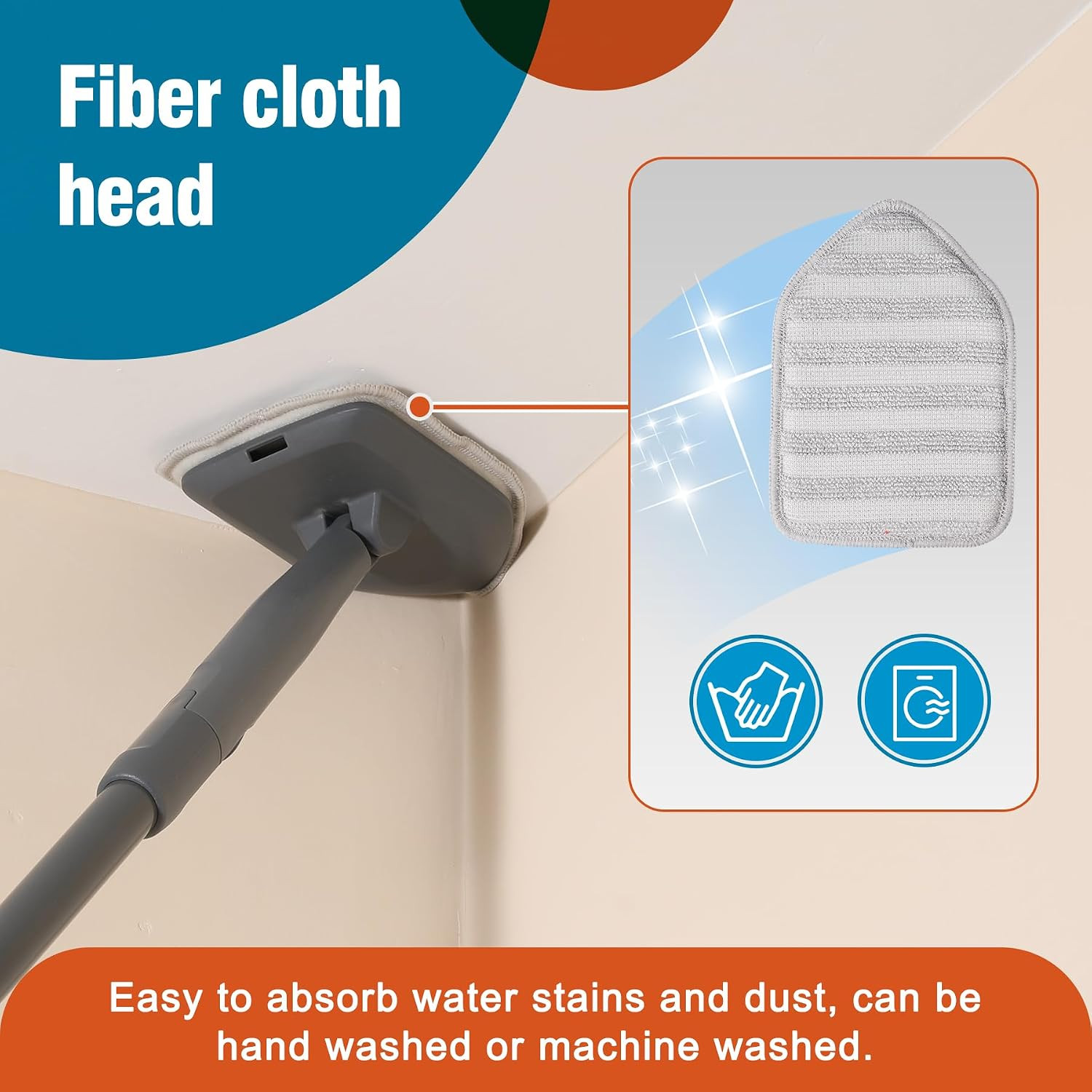 Tub Tile Scrubber Brush with 3 Different Function Cleaning Pads and 56″ Extendab