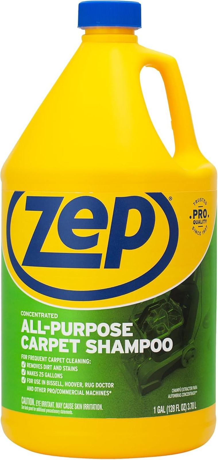 All-Purpose Carpet Shampoo Concentrate Cleaner – 1 Gallon (Case of 2) ZUCEC128 –