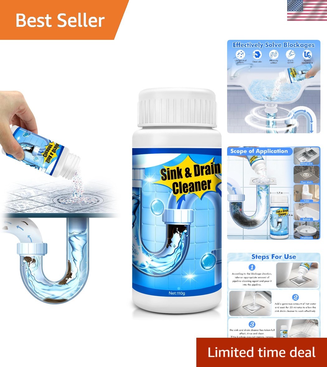 Pipeline Dredging Agent, 110g Drain Cleaner,Powerful Pipe Unclogger, Bathroom…