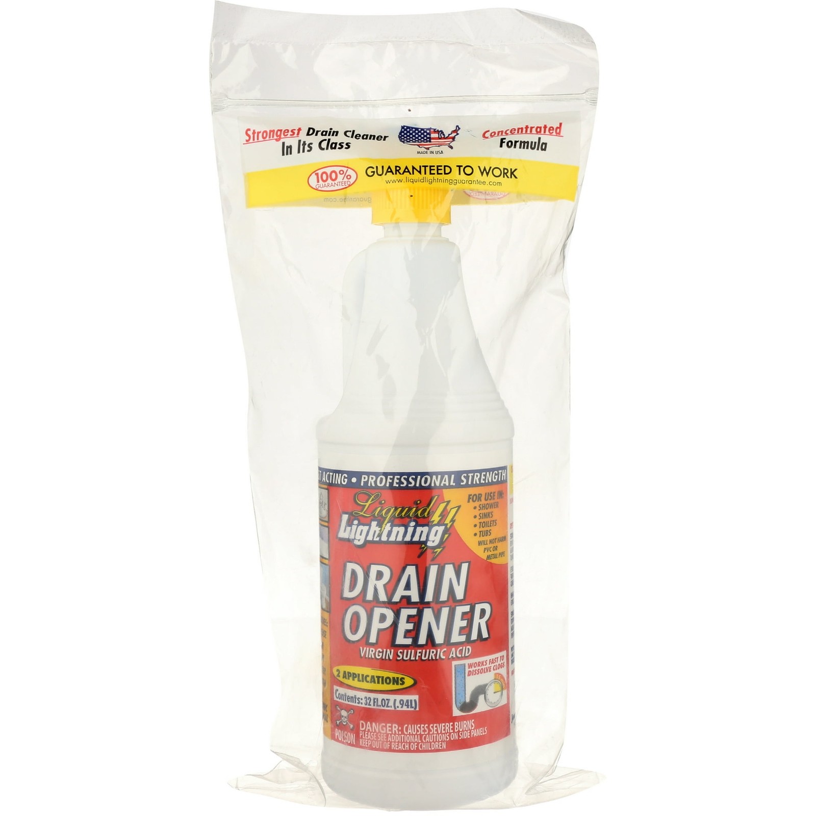 Liquid Lightning Drain Cleaner 32.0 oz (Pack of 6)