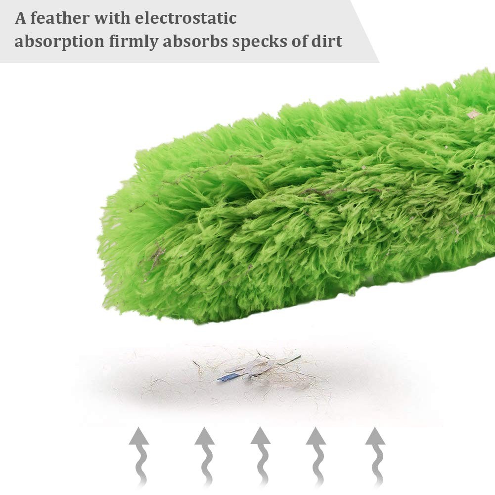 Microfiber Feather Duster Extendable 100 Inch Extra Long Pole Bendable Head