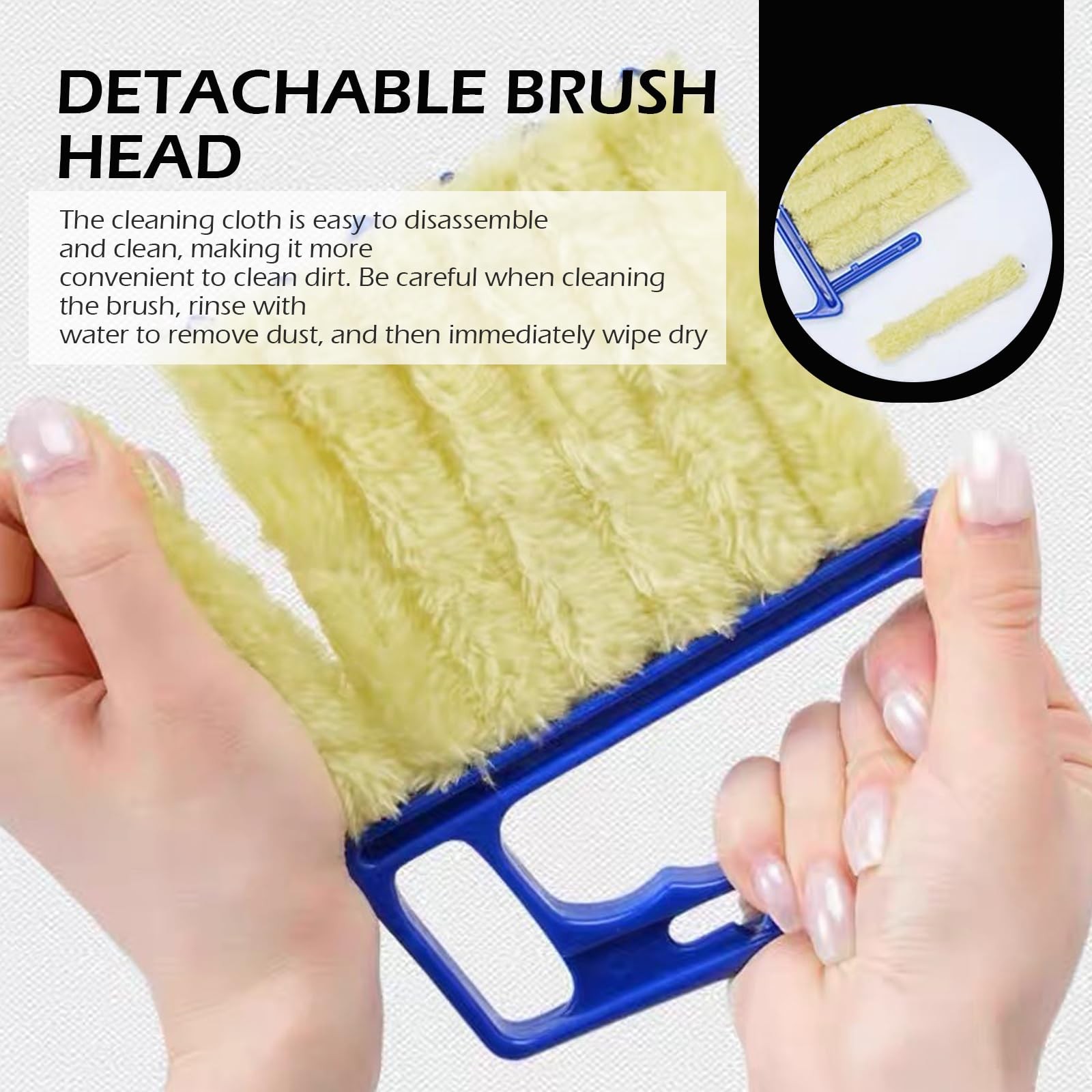 2PCS Blind Cleaner Duster Tool, Microfiber Washable Handheld Mini Duster Brush,