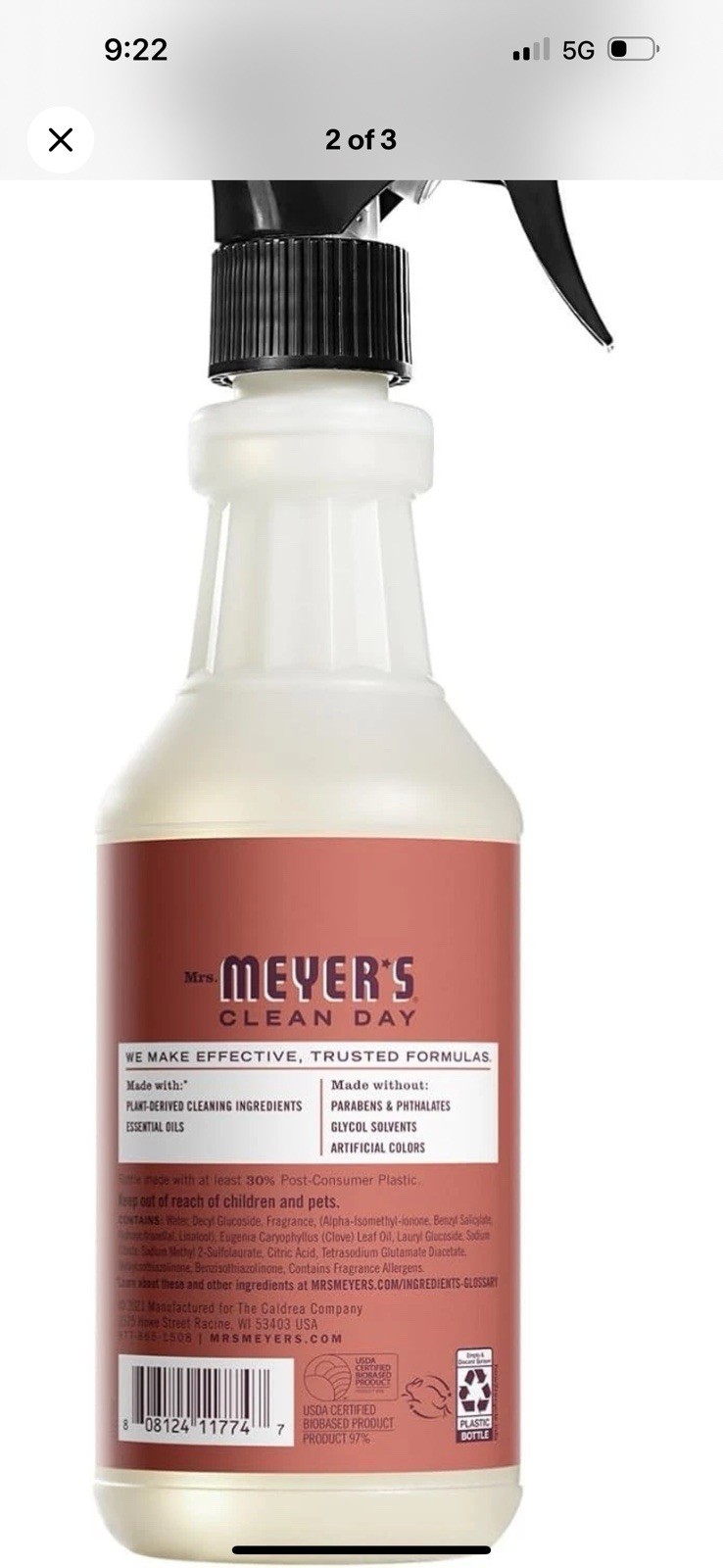 MRS. MEYER’S Clean Day Multi-Surface Cleaner 16oz Set Fall Leaves + Acorn Spice