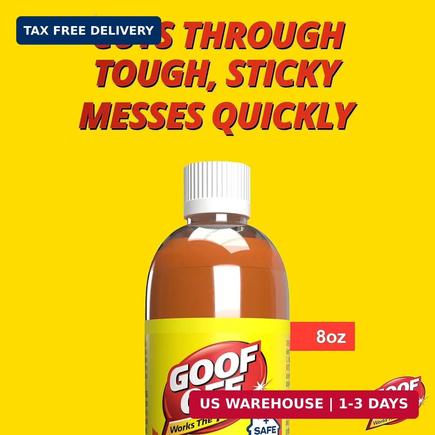 Goof Off Adhesive Gunk Remover, 8 fl. oz., Removes Stickers, Glue, Labels, Tape