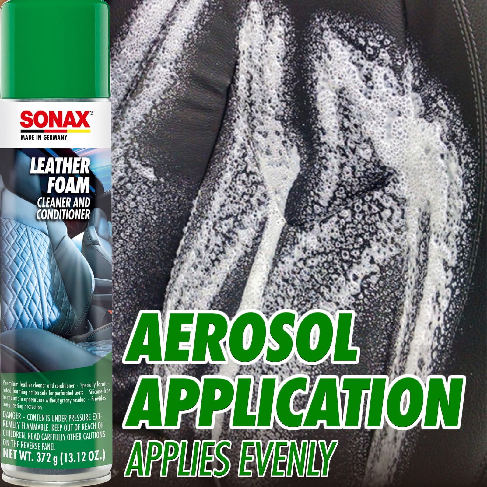 Sonax Leather Foam Cleaner and Conditioner 13 Ounce Premium pH Balanced Care