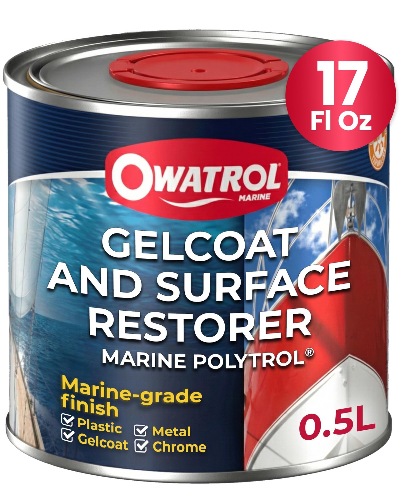 Marine Polytrol 17 Oz – Boat Gelcoat Restorer, Protective Color Restorer for Mar