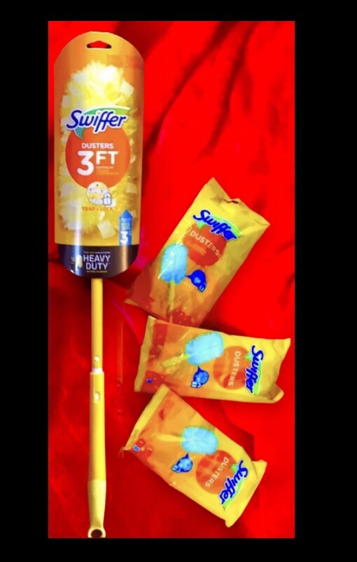 SWIFFER Dusters 3ft 7pc Combo: 1 Handle with 3 360° refills & 3 hand duster kits