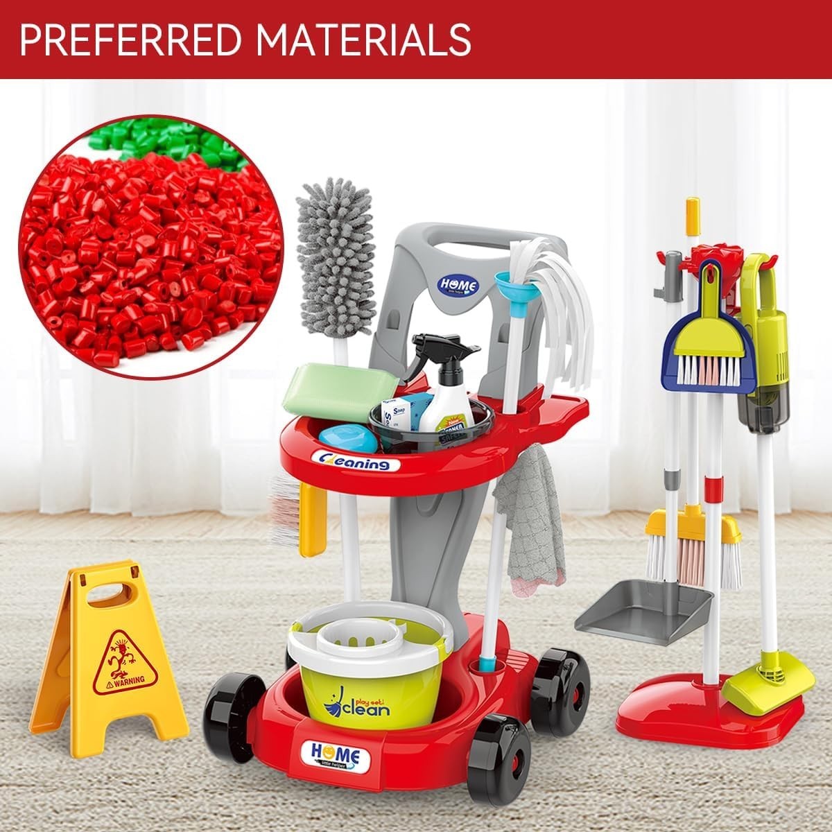 Kids Cleaning Toy Set, 29-Piece Detachable Educational Play Set for Toddlers
