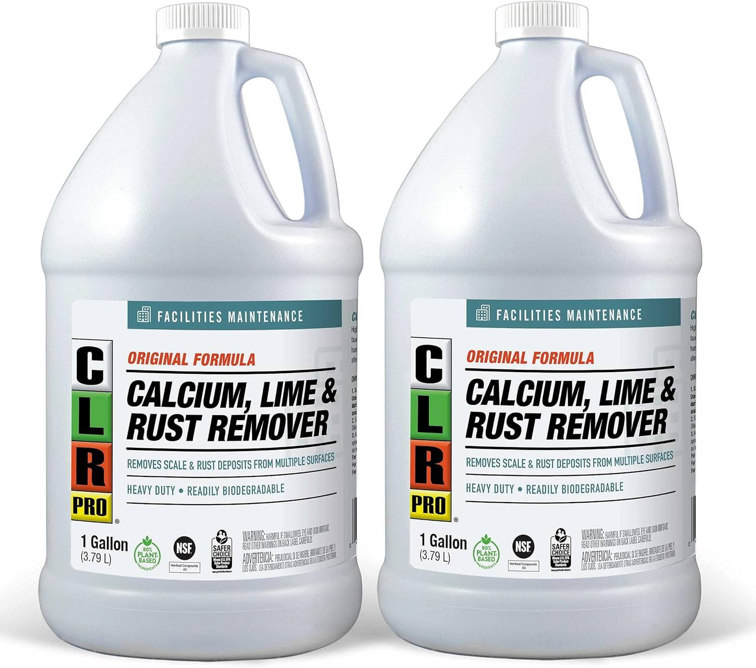 CLR PRO Calcium, Lime and Rust Remover, 1 Gallon Bottle (Pack of 2)