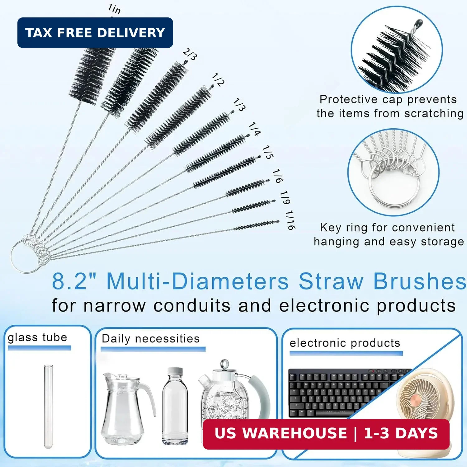13Pcs Glass Cleaning Kit Tube Pipe Cleaners Straw Cleaner Brush – Reusable Handl