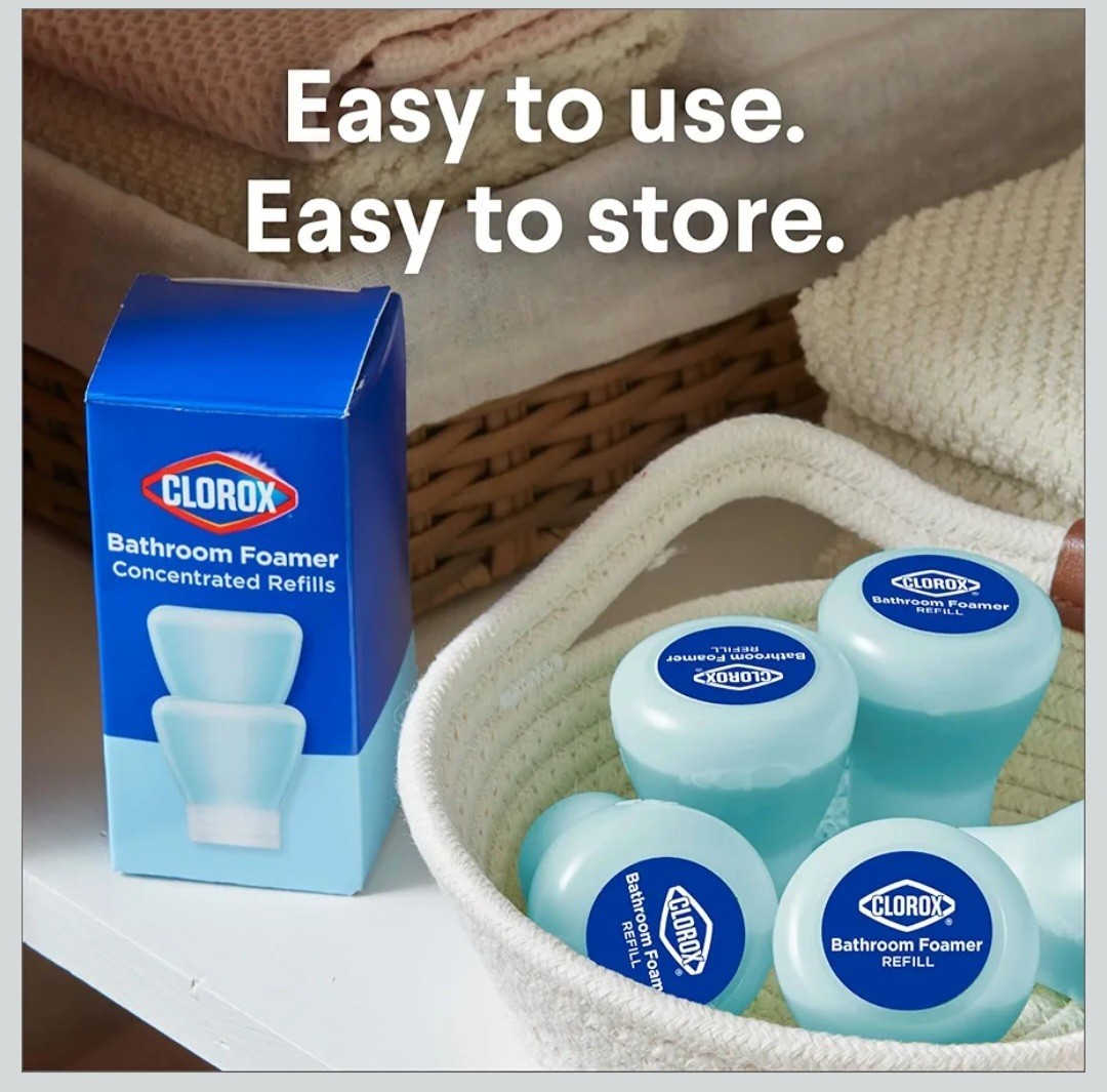 3x Clorox Bathroom Foamer Concentrated Cleaner Refills Refillable Spray Bottle 9