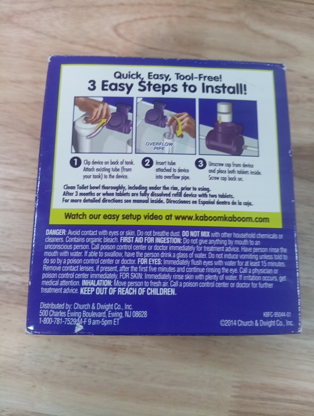 Kaboom Scrub Free! Toilet Bowl Refillable Cleaner System with 2 Refills New