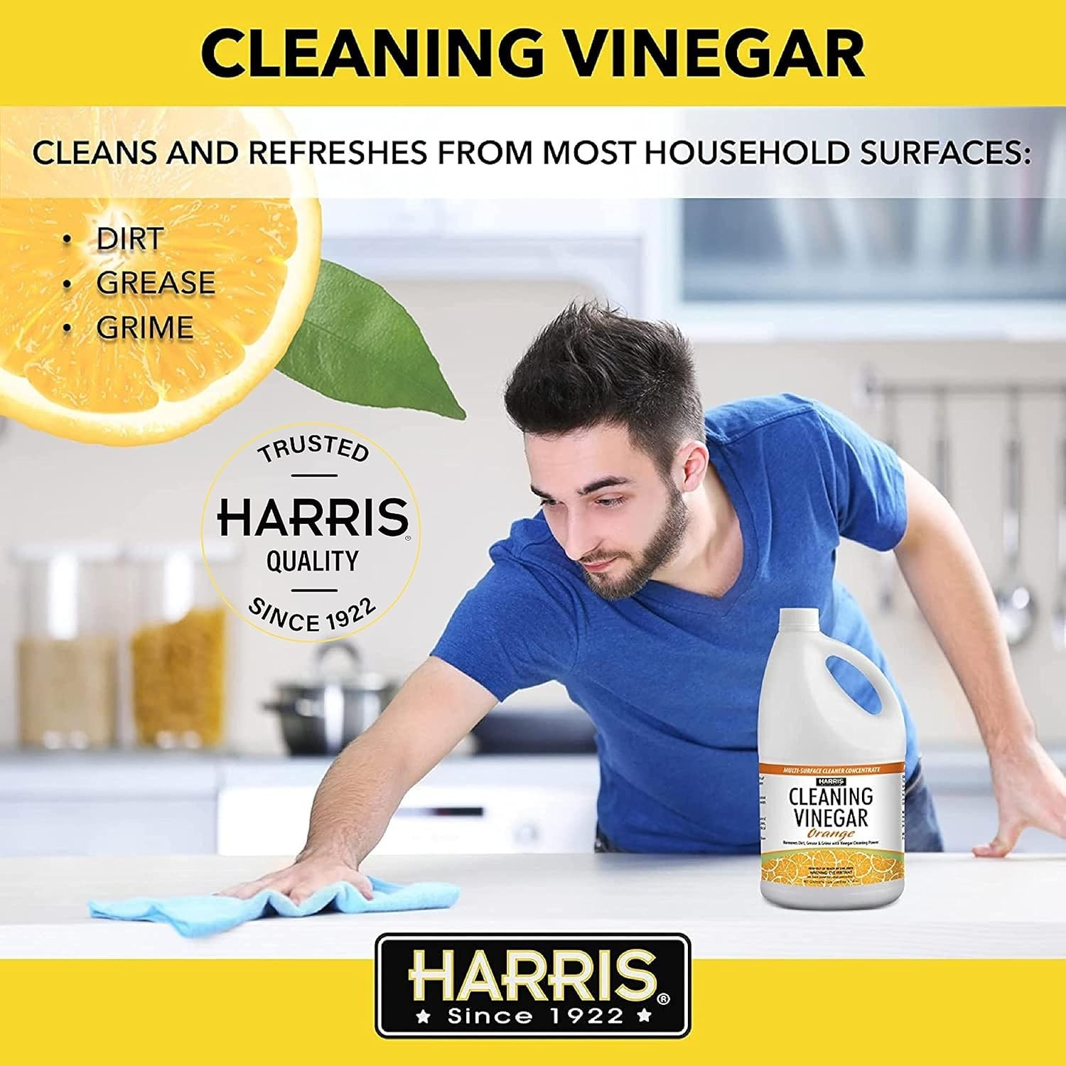 Vinegar Surface Cleaner 128oz Orange Scent Easy Pour Funnel Included