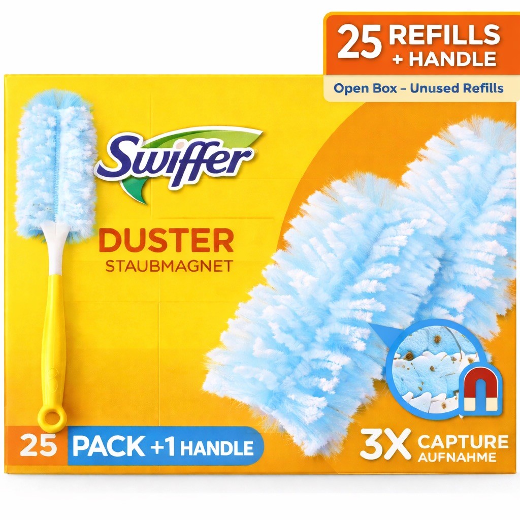 Swifter Dust Magnet, Trap & Lock Dust, Disposable Refills, Lightweight Handle