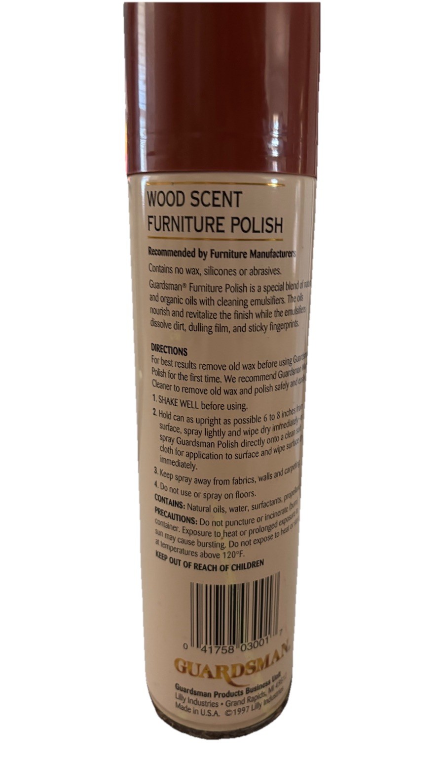 VTG (1997) Guardsman Furniture Polish 50% Full (Wood Scent) 12.5oz Discontinued