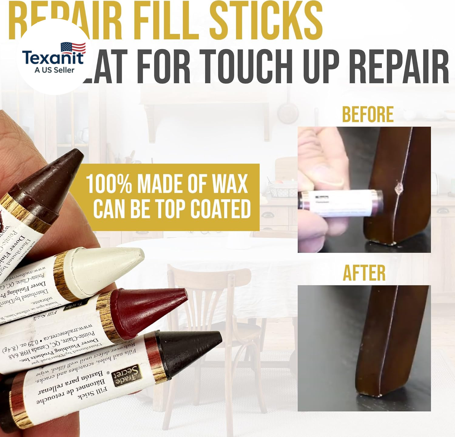 Complete Wood Furniture & Floor Restoration Kit – Scratch Repair and Polish Syst