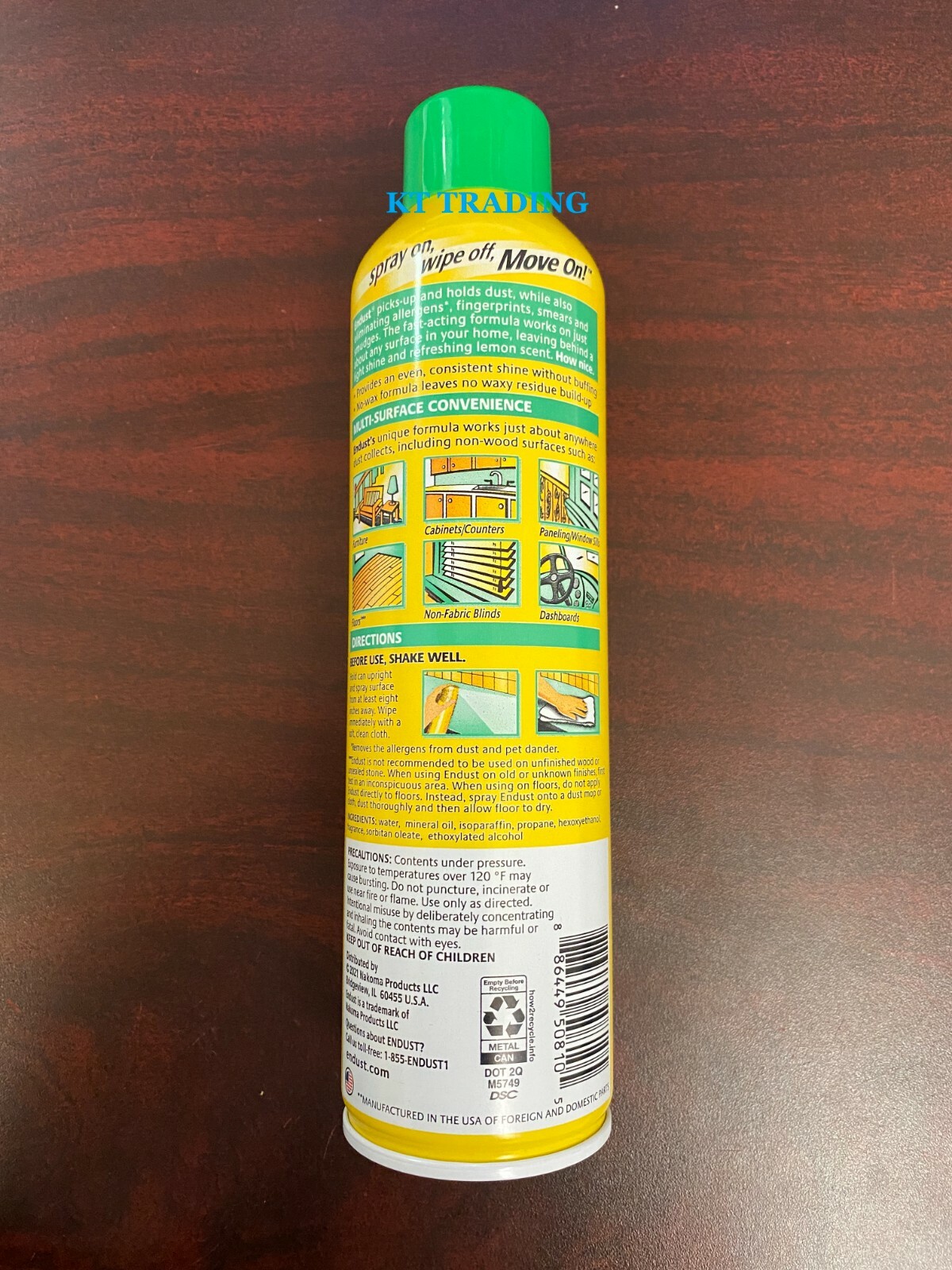 ENDUST Multi-Surface Allergens DUST & CLEAN FAST Natural Shine Lemon Zest 12oz