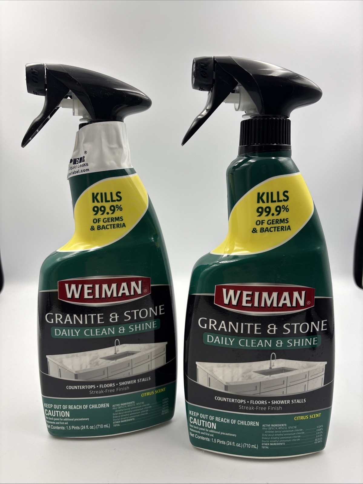 2 Pack Weiman Daily Granite & Stone Cleaner Daily Clean & Shine 24 Fl Oz. New