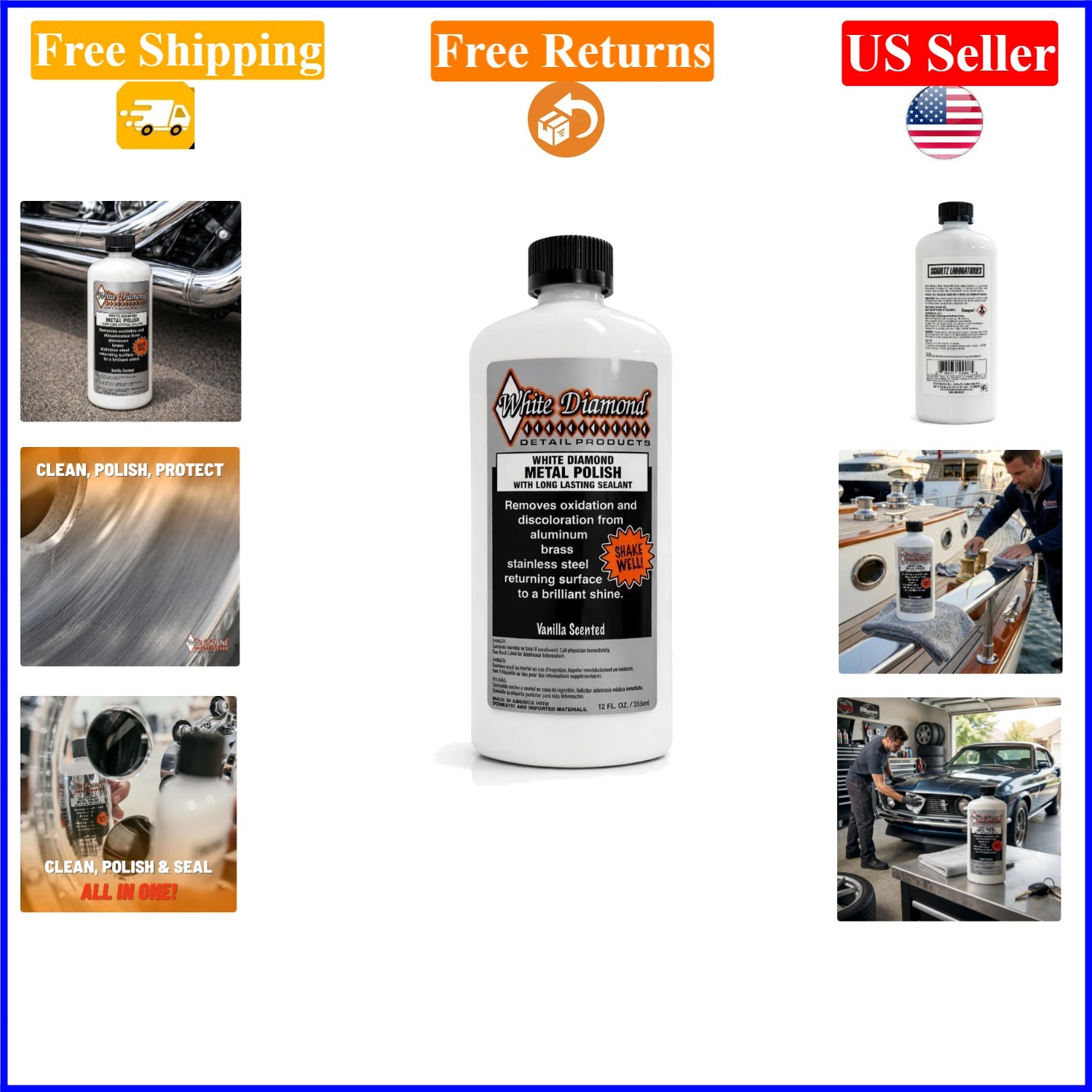 Metal Polish with Sealant, 12 fl oz – Multi-Surface Cleaner & Protectant
